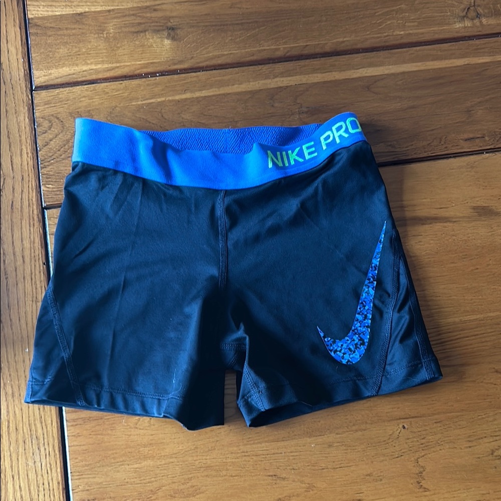 Nike Pro Black and Blue Shorts
